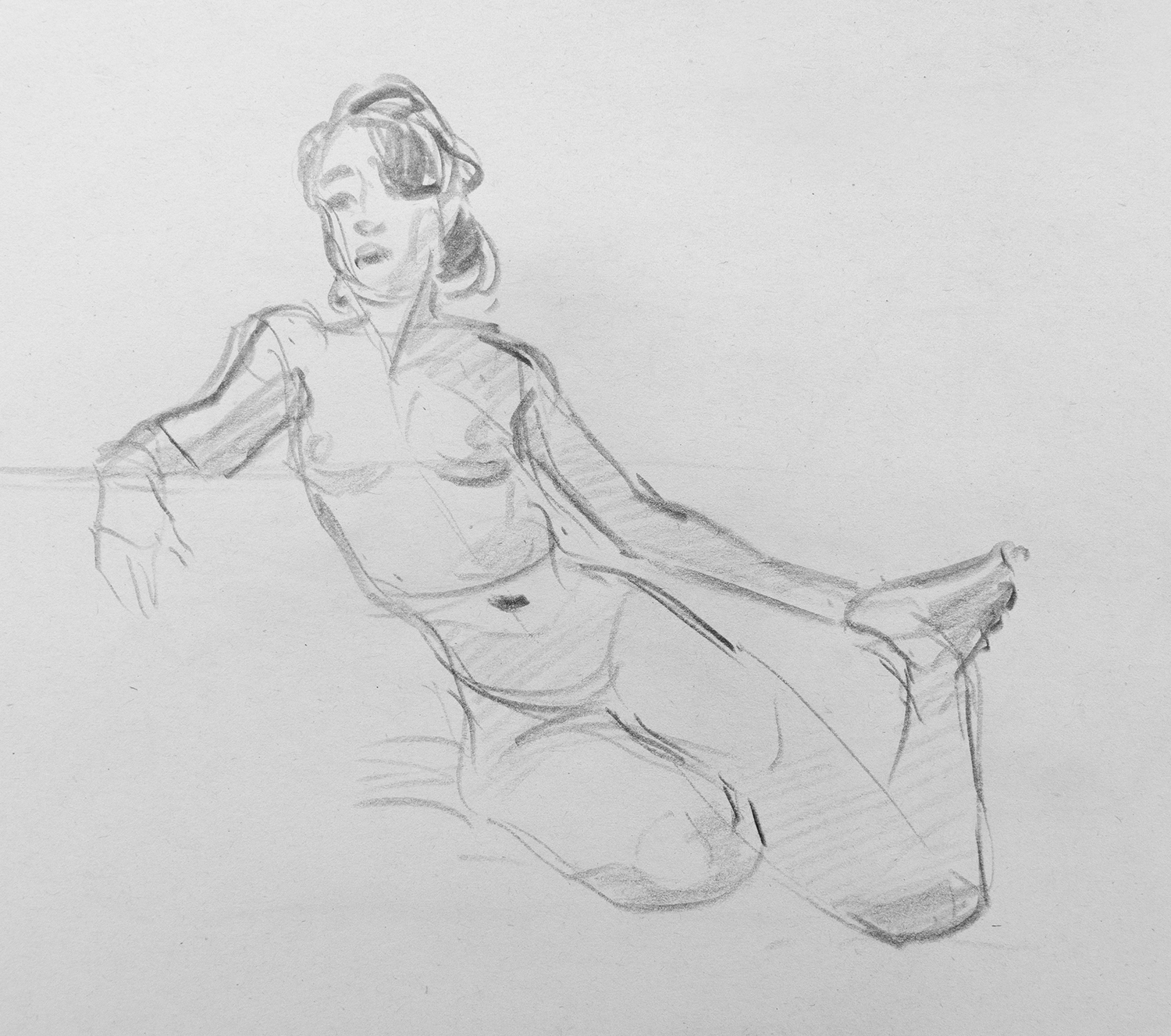 Nude Elven Girls Pencile Drawing